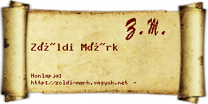 Zöldi Márk névjegykártya